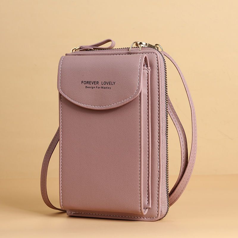 image-Sweet Vertical Messenger Bag - Light Blue PU Leather