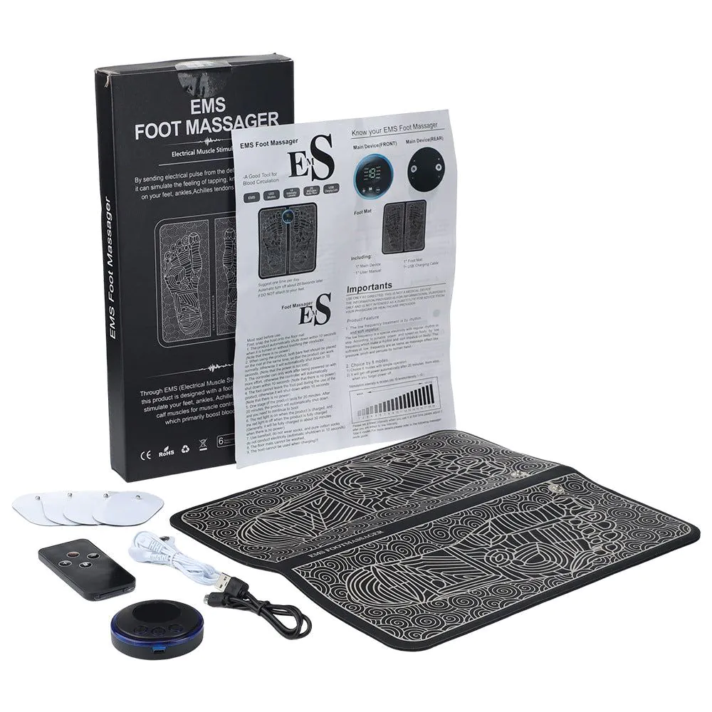 image-EMS Foot Massage Pad - Remote Control Black 