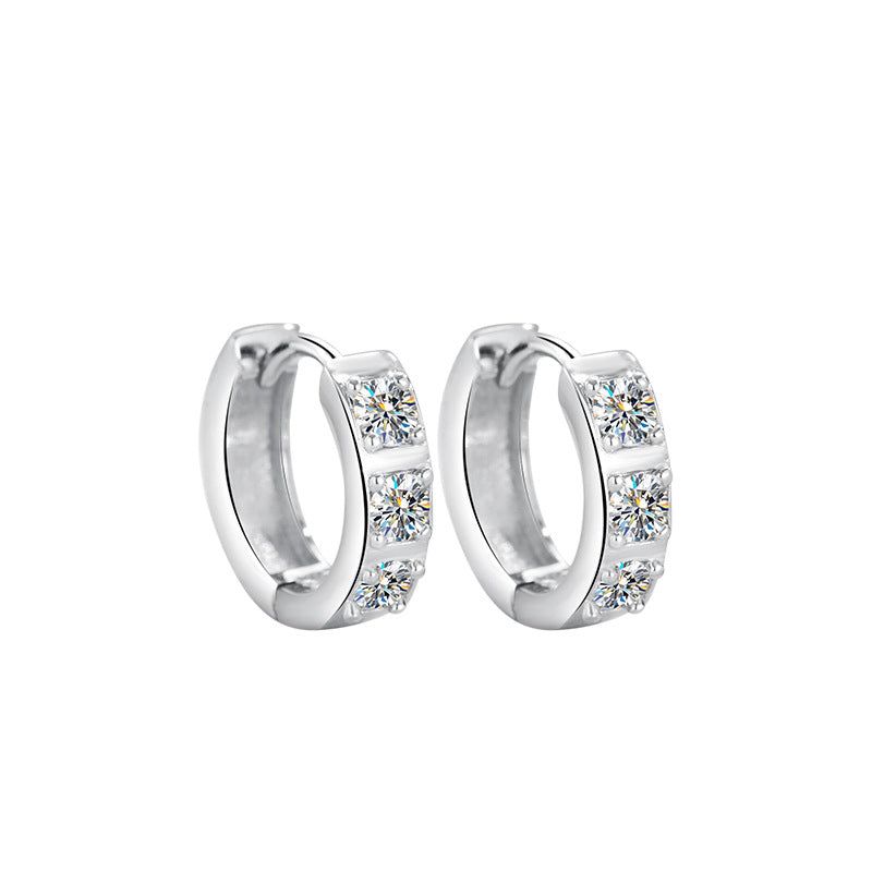 image-Sterling Silver S925 Moissanite Earrings