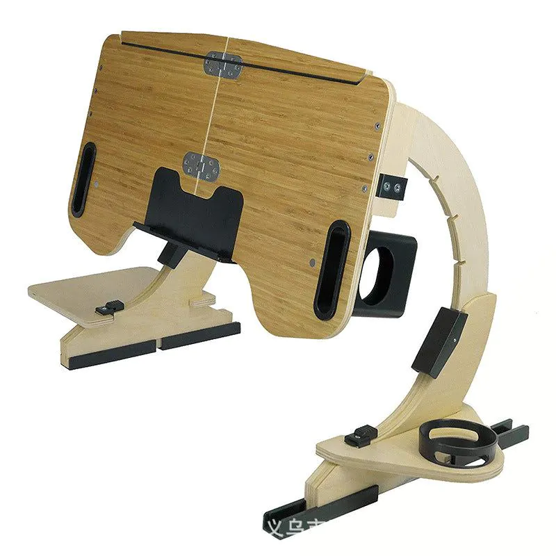 image-Wooden Laptop Desk - Black Foldable Adjustable
