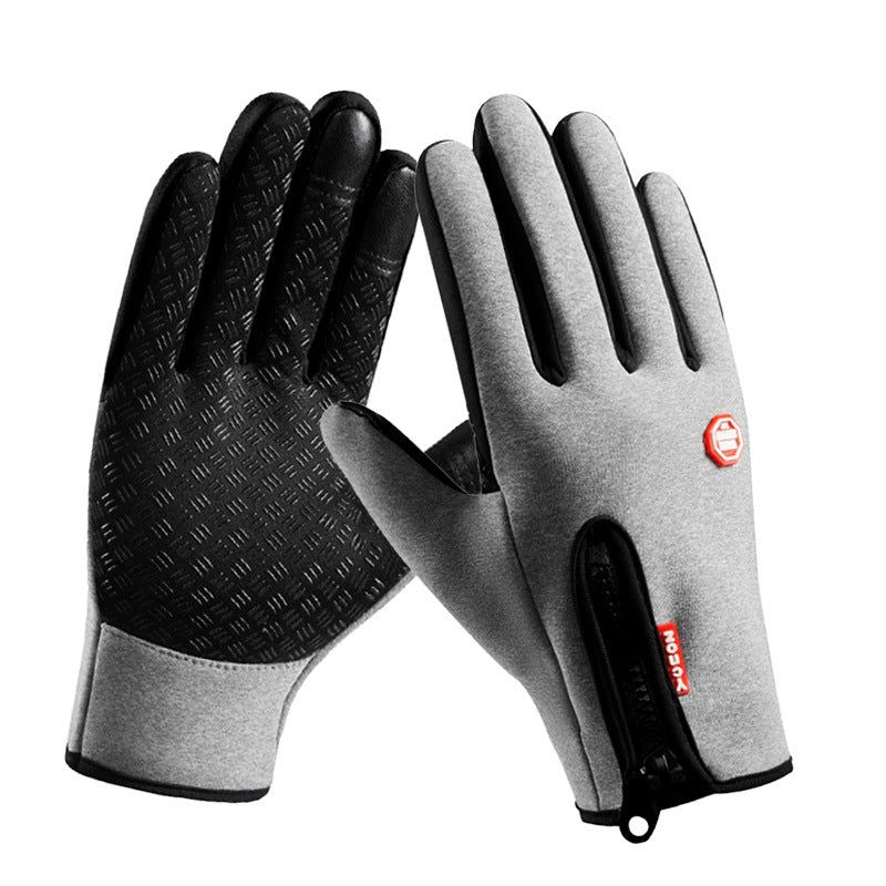 image-YCNOZ Full Finger Cycling Gloves - Gray Winter Touchscreen Unisex