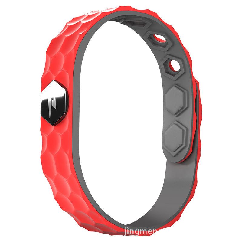 image-Silicone Anti-Static Bracelet - Blue Negative Ion
