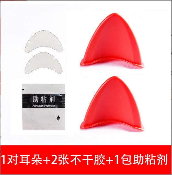 image-Silicone Cat Ear Helmet Decoration - Red
