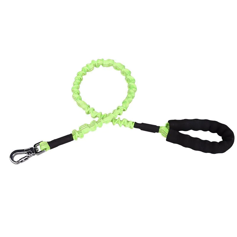 image-Retractable Dog Leash - 120cm Reflective Nylon with Foam Handle