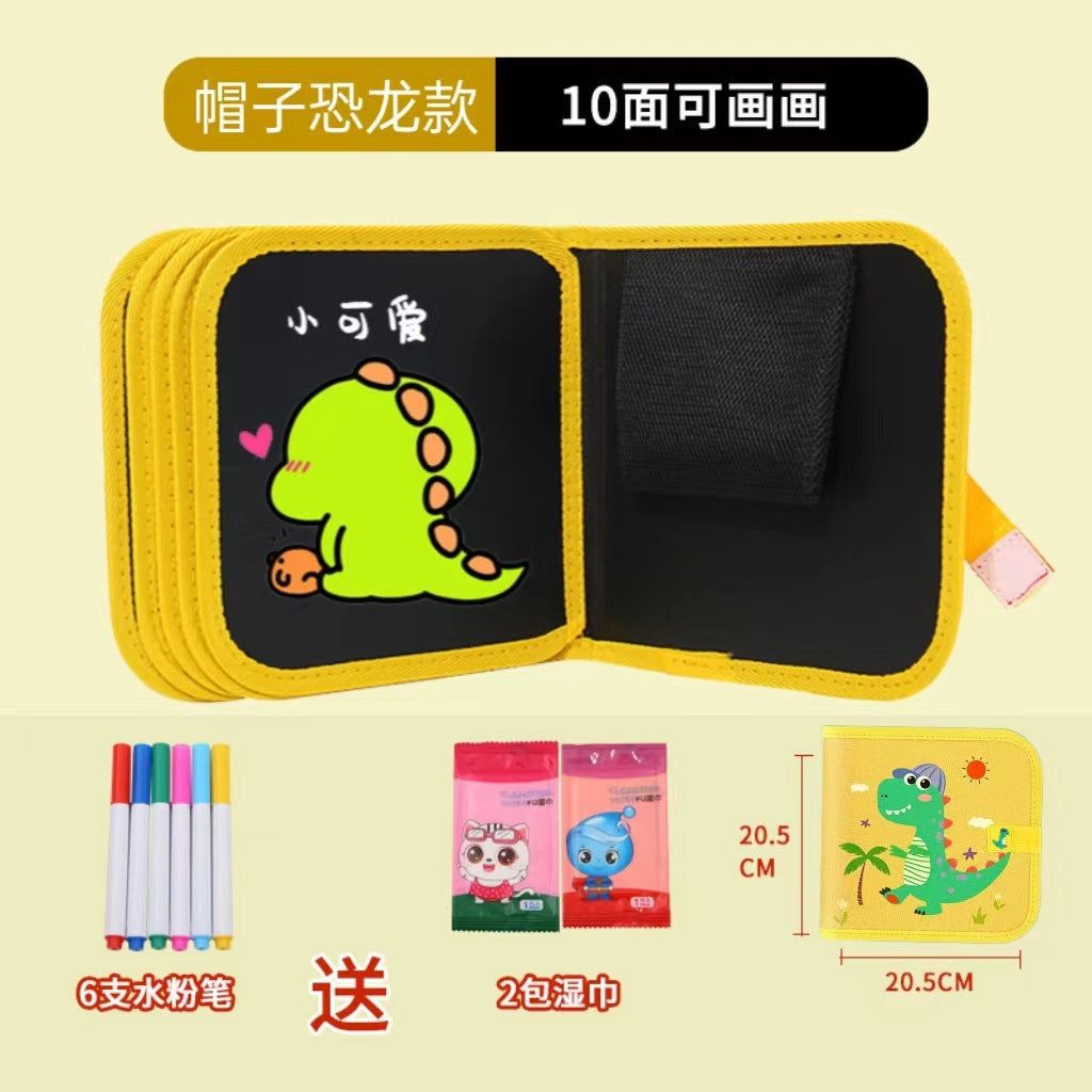 image-Children's Drawing Board - Red Dinosaur 6-Sided 