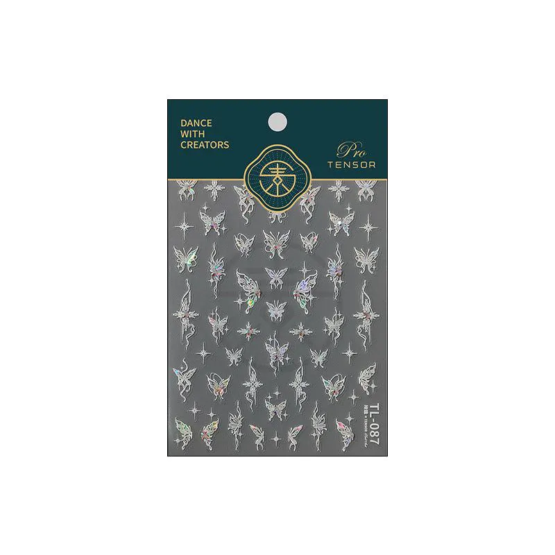 image-Iron element butterfly 5D nail stickers - diamond