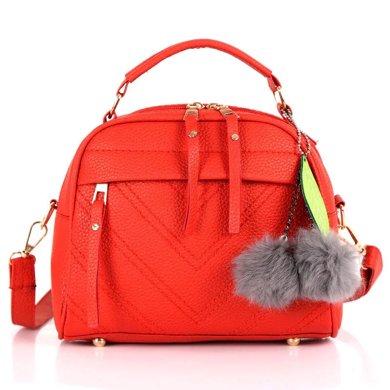 image-Women's Small Square PU Shoulder Bag - Black