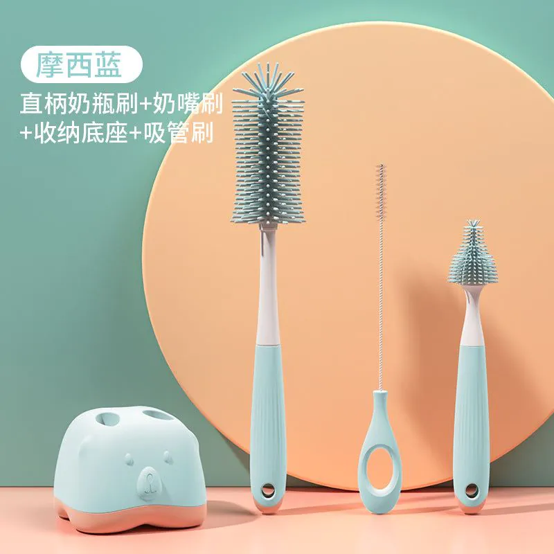 image-Silicone Bottle Brush Set - Rotating Cleaner 