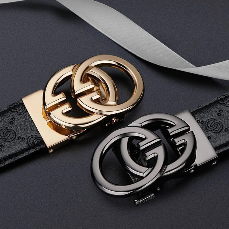image-February Paul Men's Leather Belt - Gold Automatic