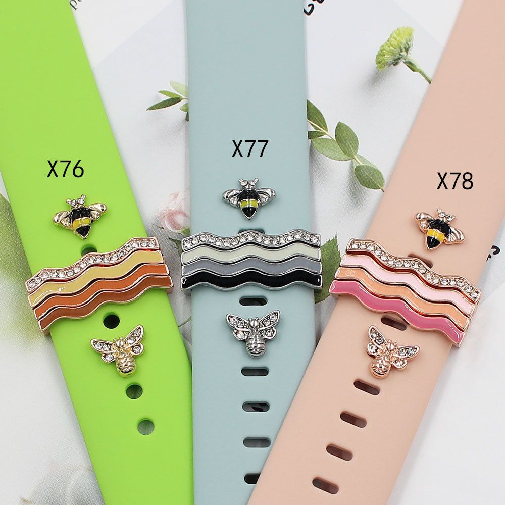 image-Apple Watch Silicone Strap - Diamond Decorative Buckle Series - 2 Pack