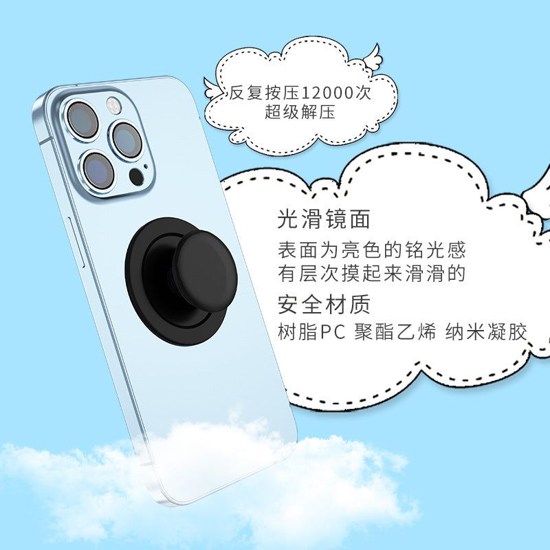 image-Silver Magnetic Folding Phone Holder for iPhone - PC Snap-on