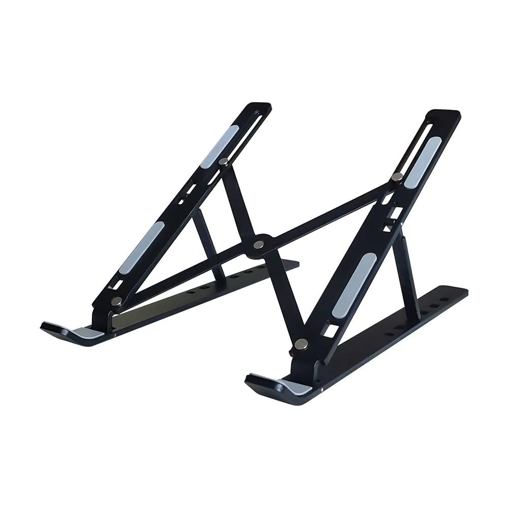 image-Aluminum Laptop Stand - Folding Adjustable Black 