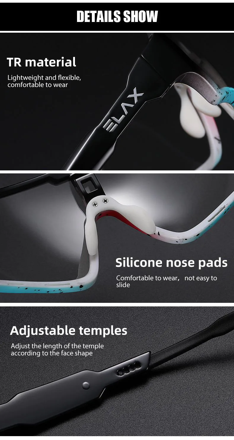 image-ELAX Cycling Glasses Color-Changing Windproof AP