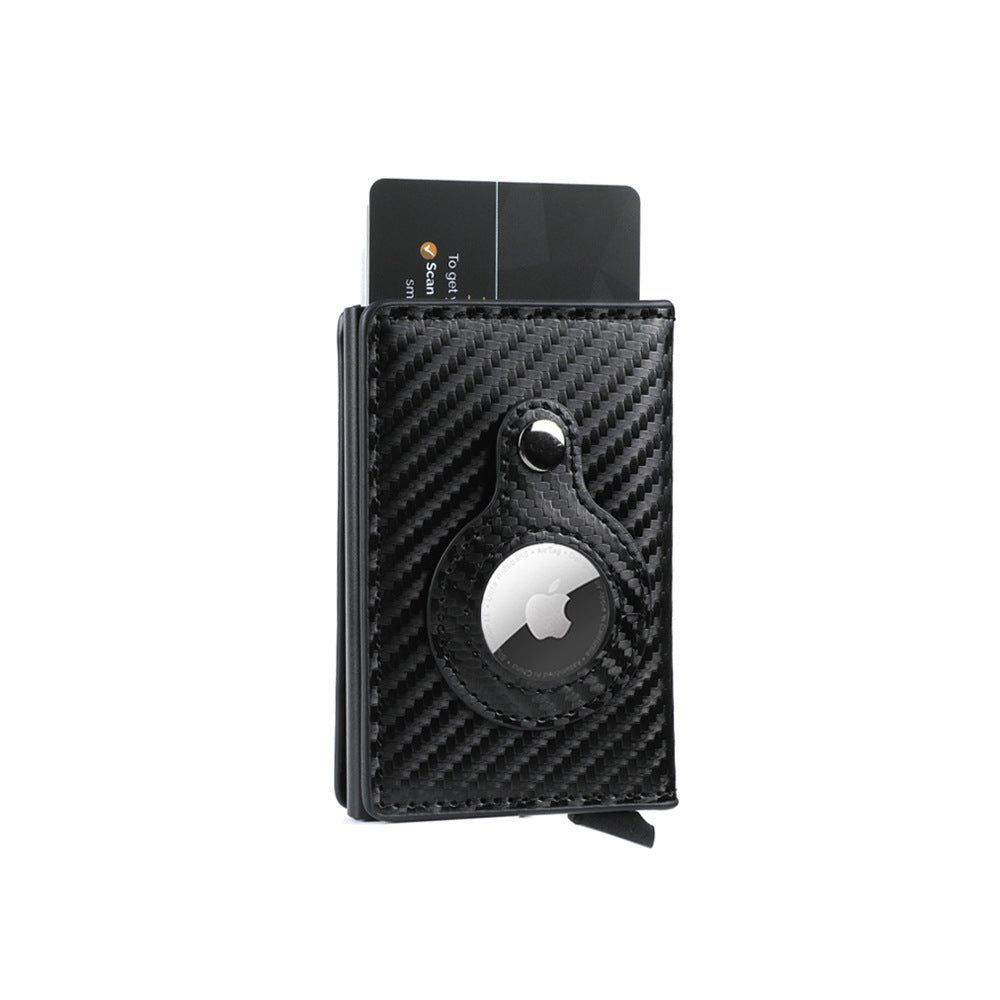 image-RFID Wallet AirTag Holder - Grey PU Slim