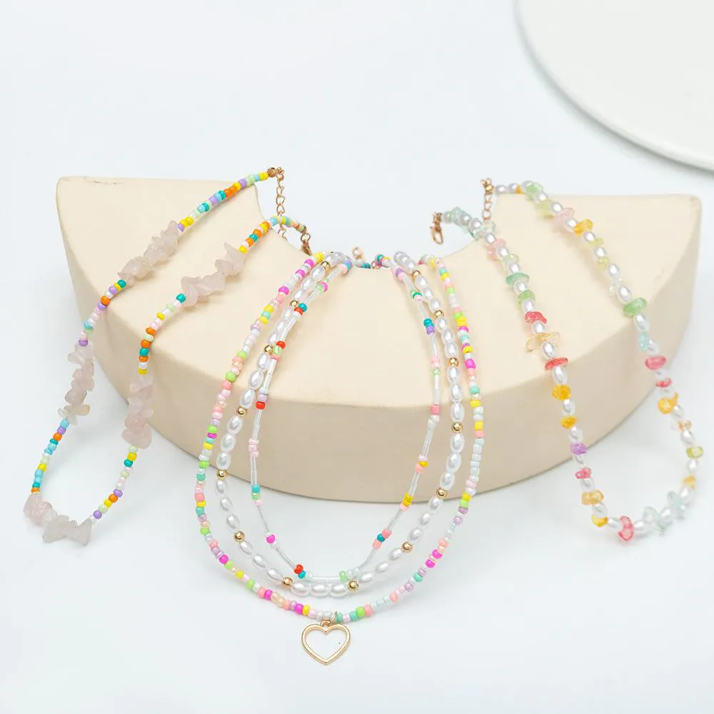 image-NAJU Stackable Necklace - Pearl Chain Korean Style