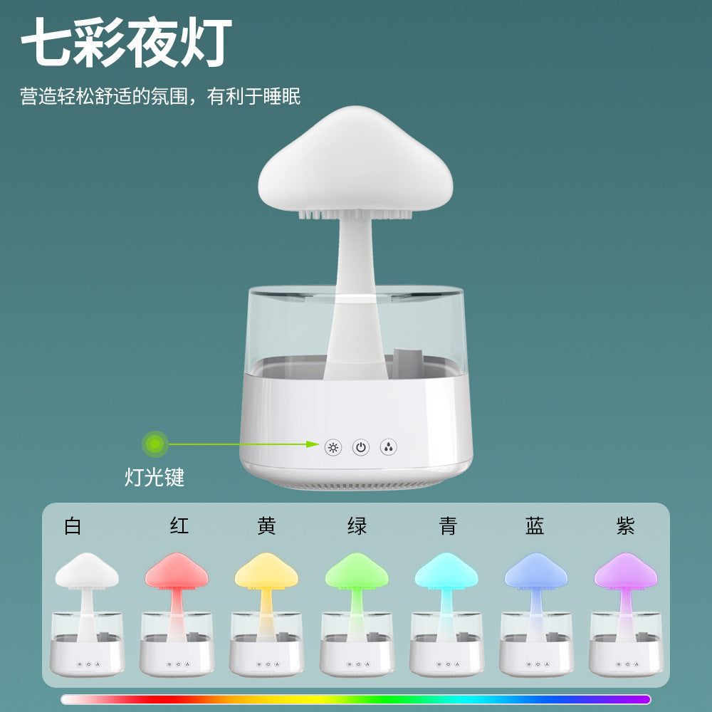 image-Mushroom Cloud Humidifier - Wood Grain Aroma Diffuser