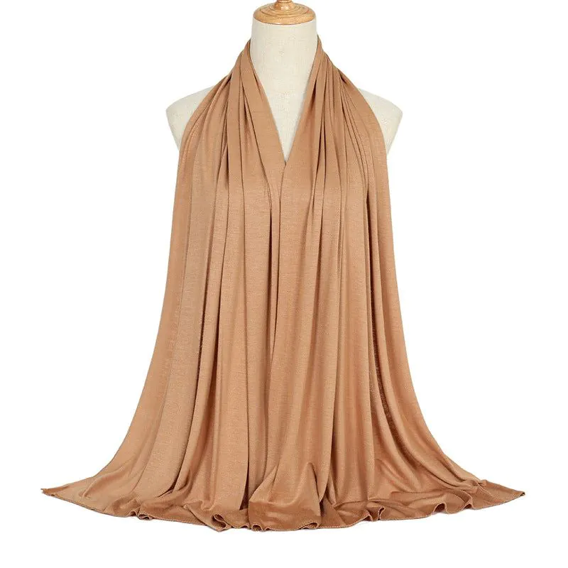 image-Modal Cotton Scarf - Long Soft Casual Solid Color