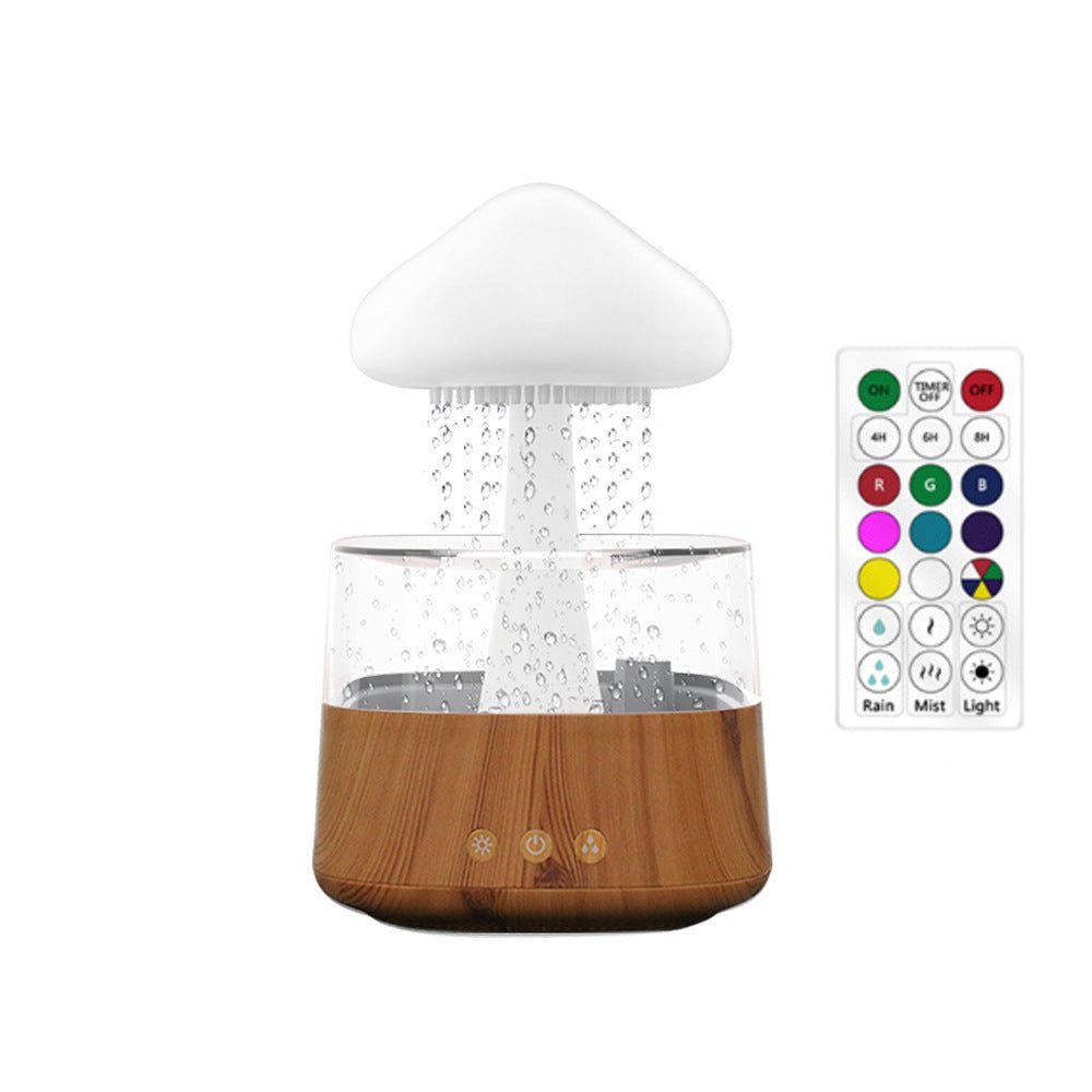 image-Mushroom Cloud Humidifier - Wood Grain Aroma Diffuser