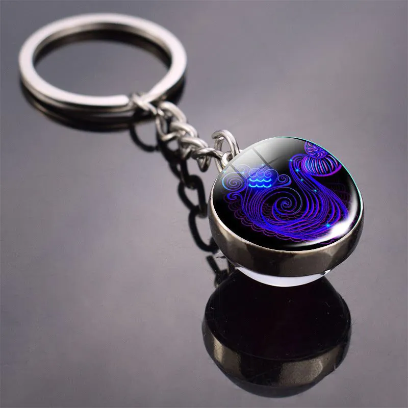 image-Constellation Keychain - Double-sided Glass Ball