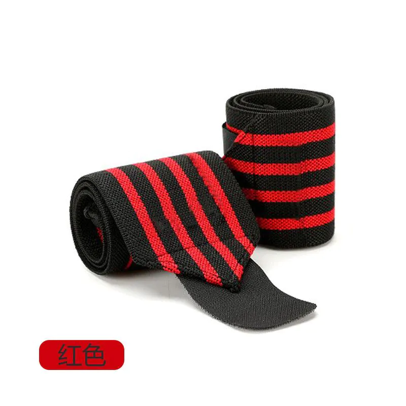 image-Sports Compression Wrist Wraps - Men's & Women's Elastic Wrist Guards 53CM White Red Stripe