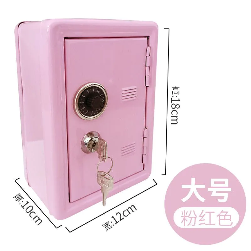 image-Mini Metal Safe Box - Silver 18cm