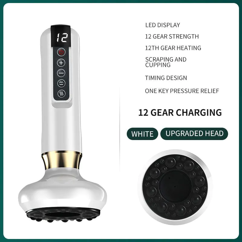 image-Electric Massage Scraper Cupping Device with USB Heating