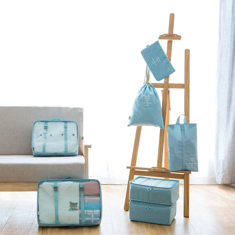 image-Travel Storage Bag Set 7pc Organizer Dark Blue