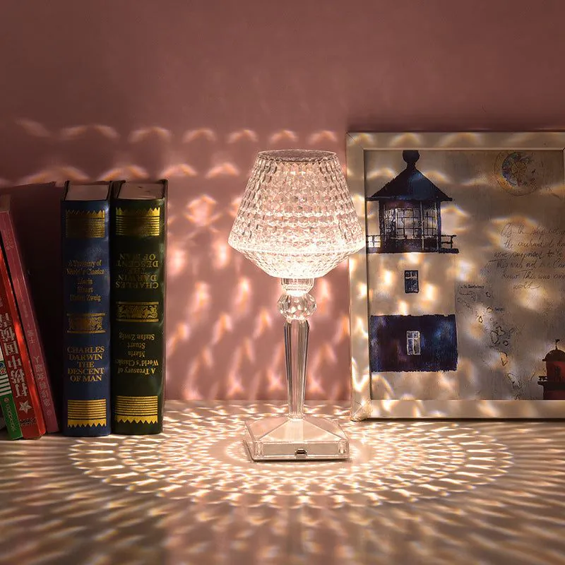 image-Creative Crystal Diamond Bedside Night Lamp - Modern Simple Design 36V LED