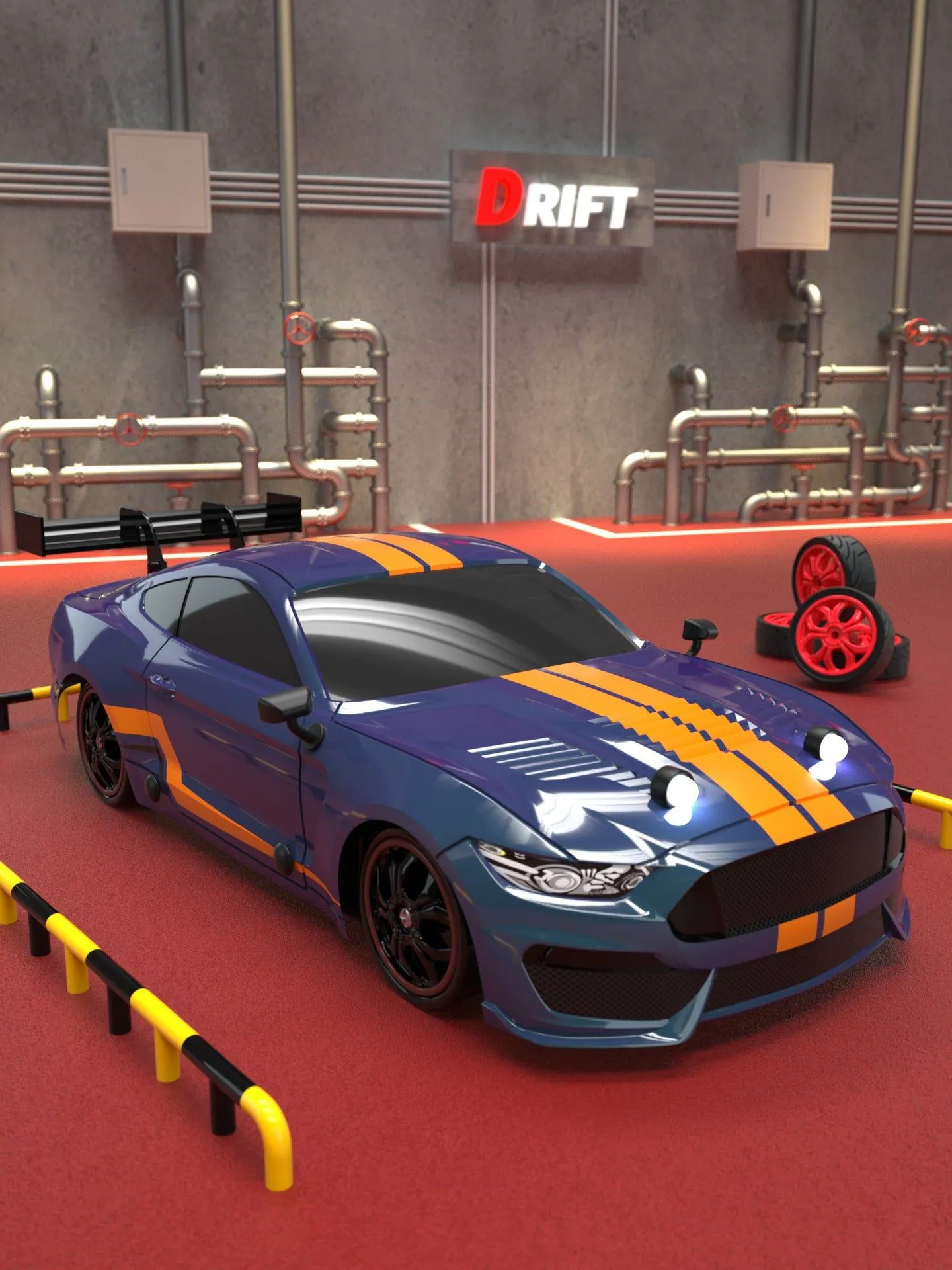 image-Junhui RC Drift Car 1:16 GTR Orange Remote Control