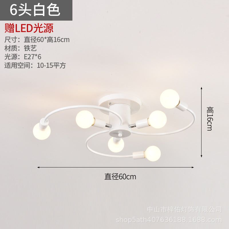 image-Nordic Chandelier Modern Industrial White Gold LED 220V