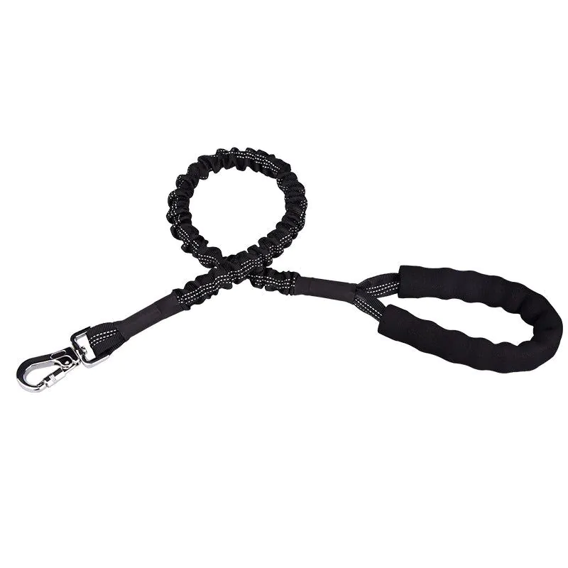 image-Retractable Dog Leash - 120cm Reflective Nylon with Foam Handle