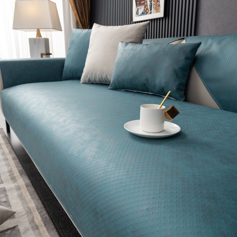 image-Waterproof Sofa Cover - Light Blue Polyester