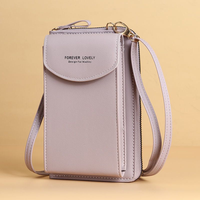image-Sweet Vertical Messenger Bag - Light Blue PU Leather