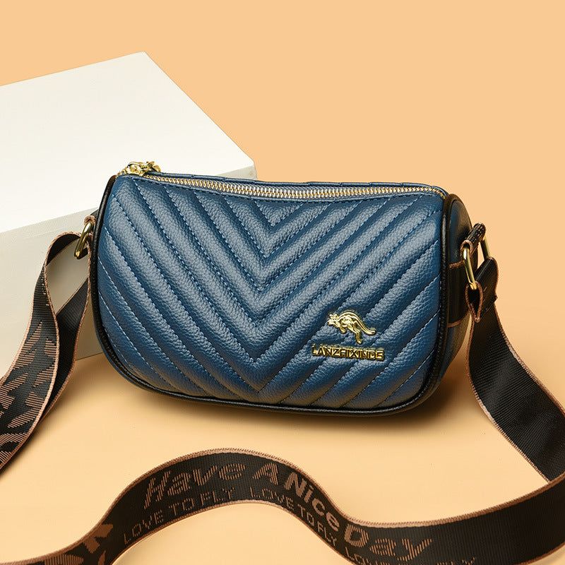 image-PU Leather Shoulder Bag - Small Square Black