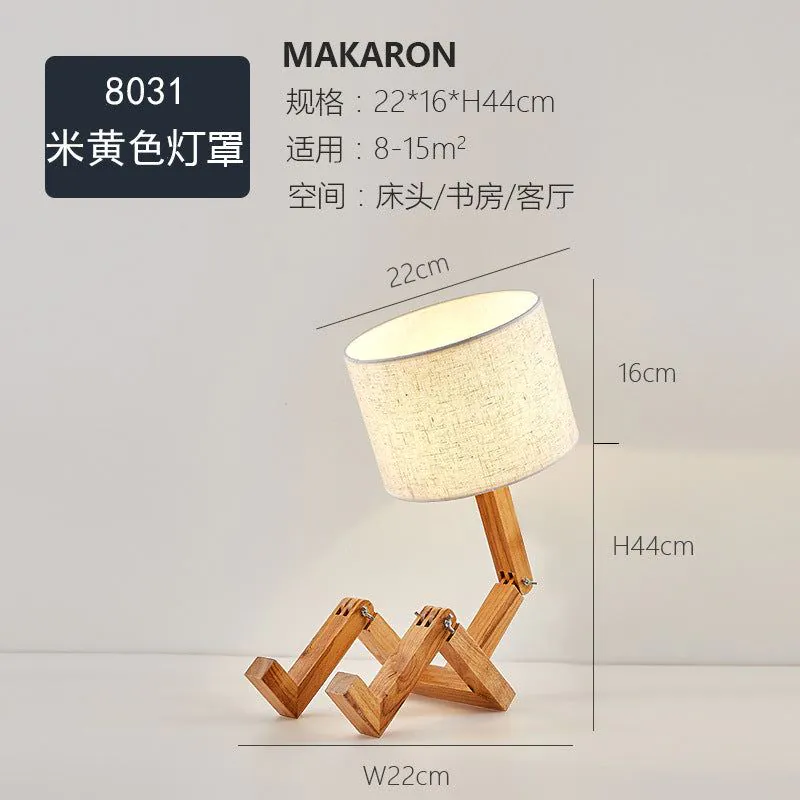 image-Solid Wood Nordic LED Table Lamp - Minimalist Bedroom Gift