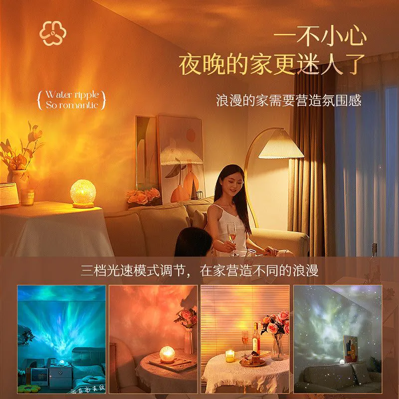 image-Projector Night Light - Water Ripple Romantic Table Lamp