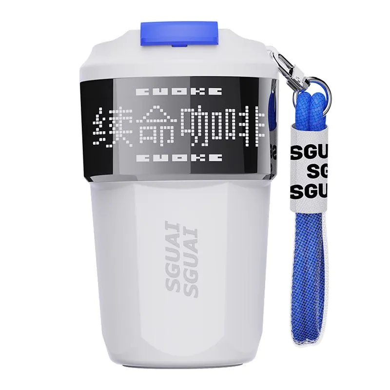 image-Mowei Pixel Cup Thermos - Smart Projection Temperature Display 300ml