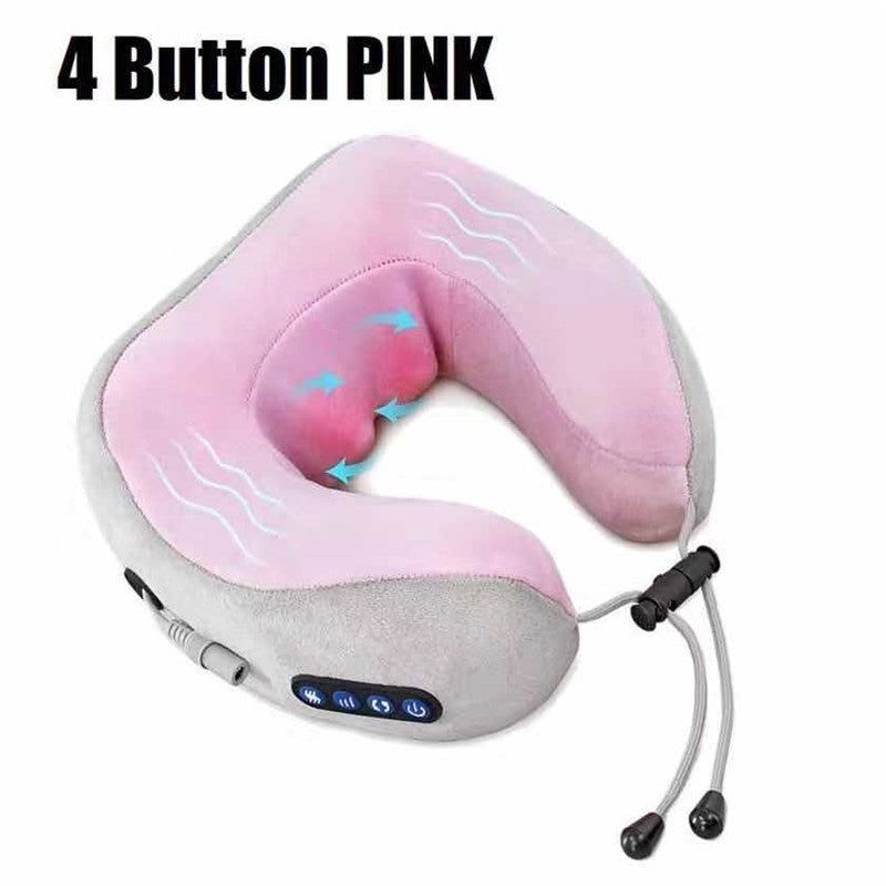 image-U-Shaped Neck Massager - Kneading Heating USB Pink