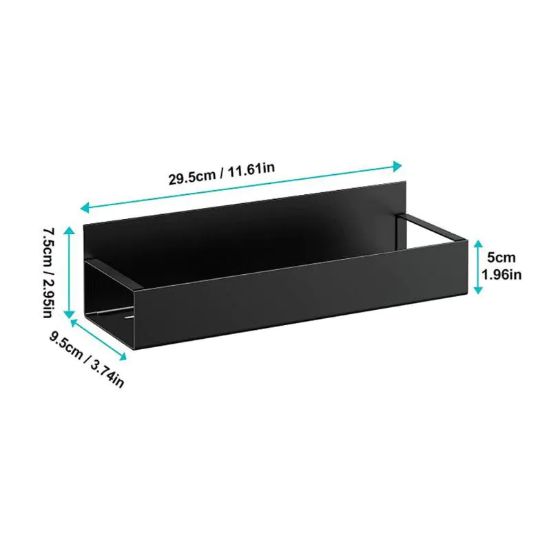 image-Magnetic Refrigerator Storage Rack - Black 4-Tier