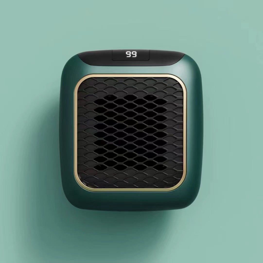 image-Compact Blue Wall-Mounted Heater - 200W Mini Heater 