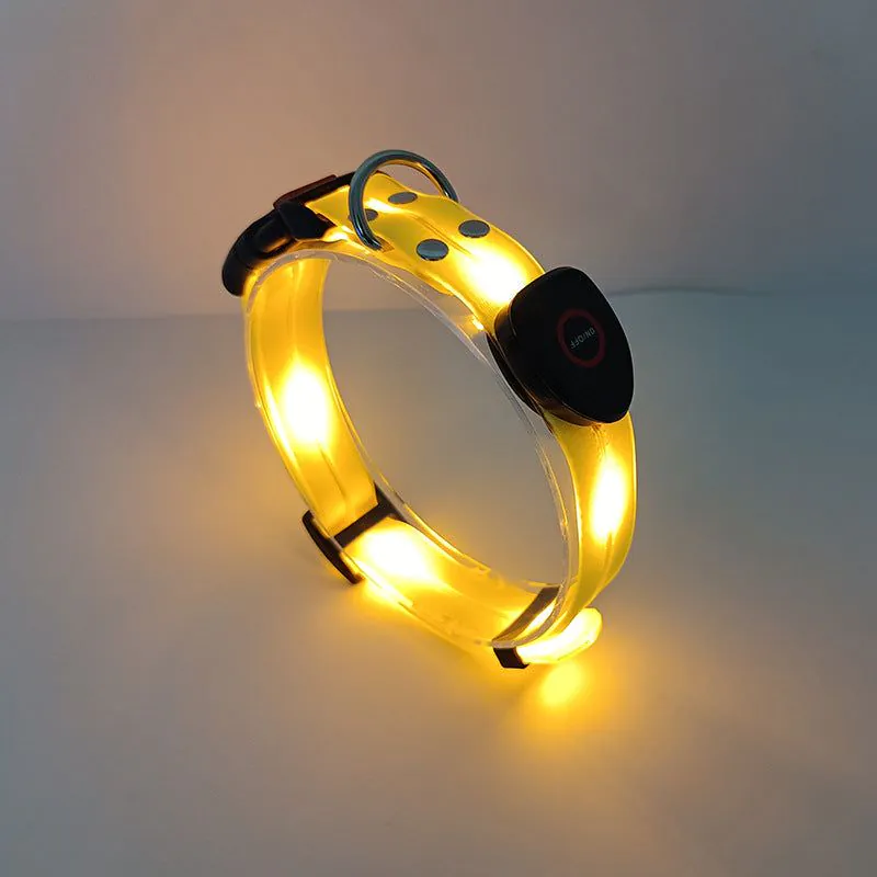 image-LED Pet Collar USB Charging - Nylon Black