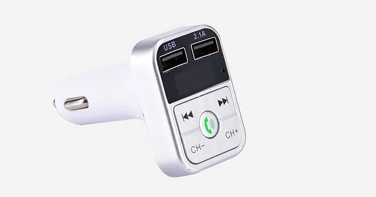 image-B2 Car MP3 FM Transmitter Bluetooth Charger Pink 