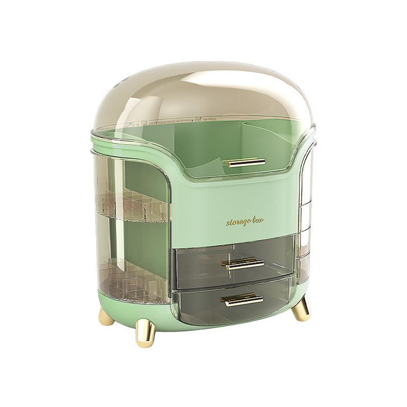 image-Cosmetic Storage Box - White ABS 8L Dustproof Desktop