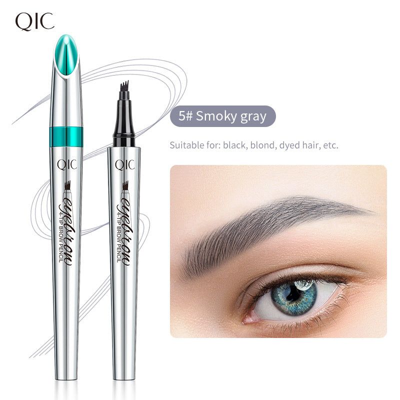 image-QIC Four-Fork Eyebrow Pencil Waterproof Gray