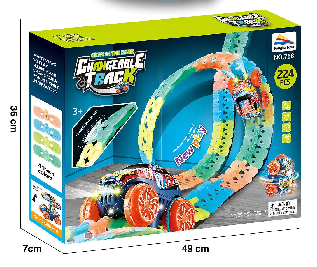 image-Electric Track Car Toy Set - DIY Anti-Gravity Train Roller Coaster