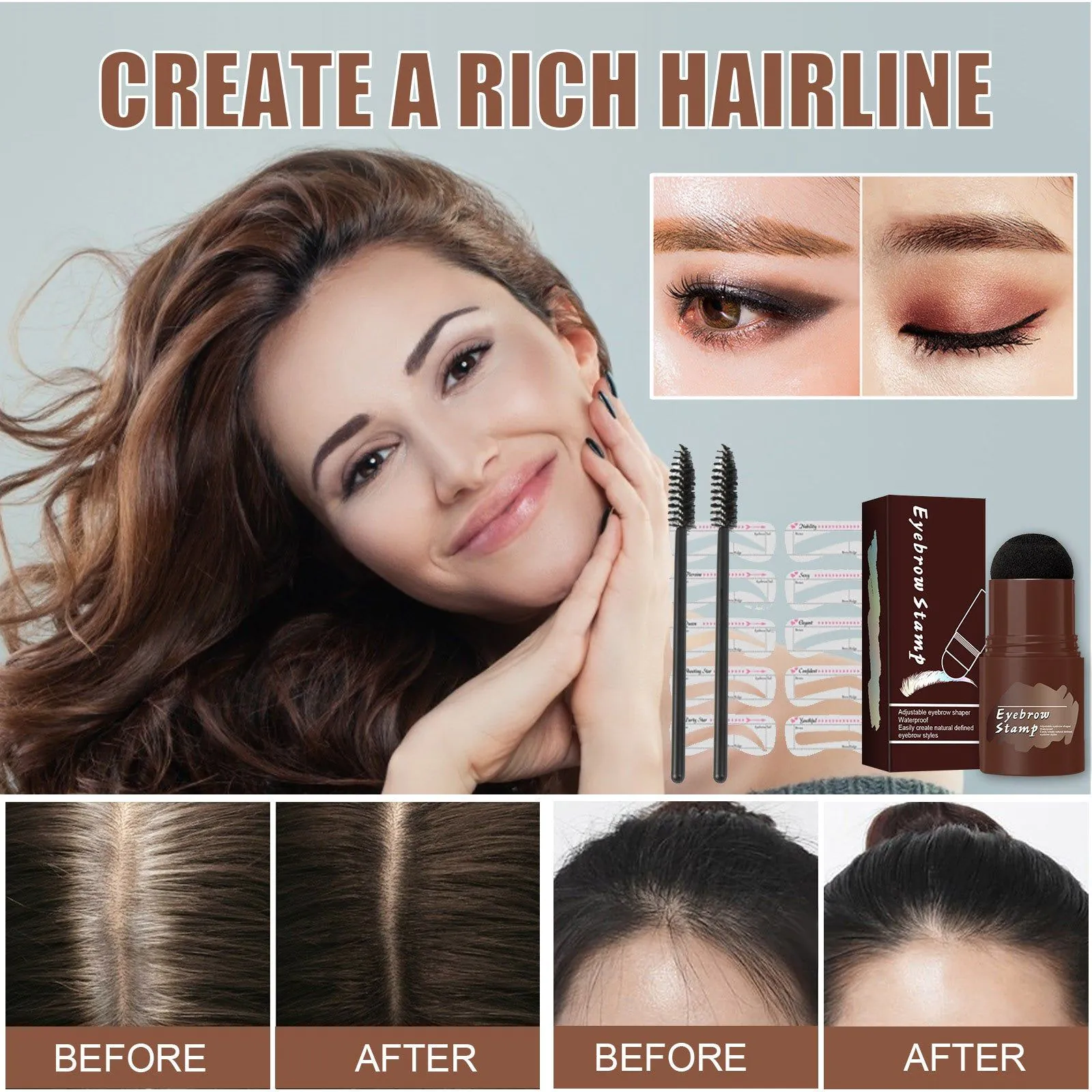 image-EELHOE Eyebrow Powder Stamp Kit Waterproof
