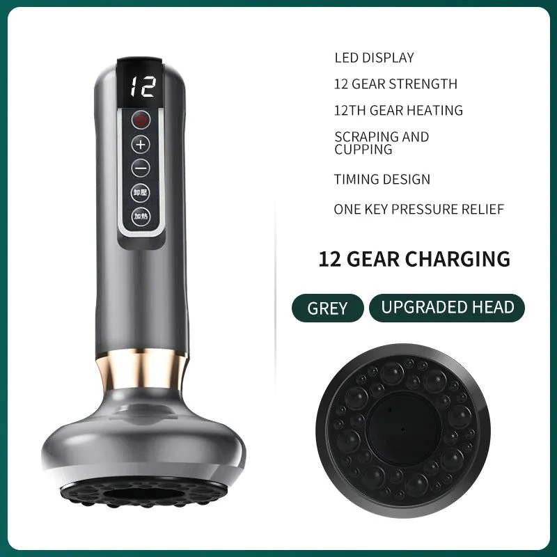 image-Electric Massage Scraper Cupping Device with USB Heating