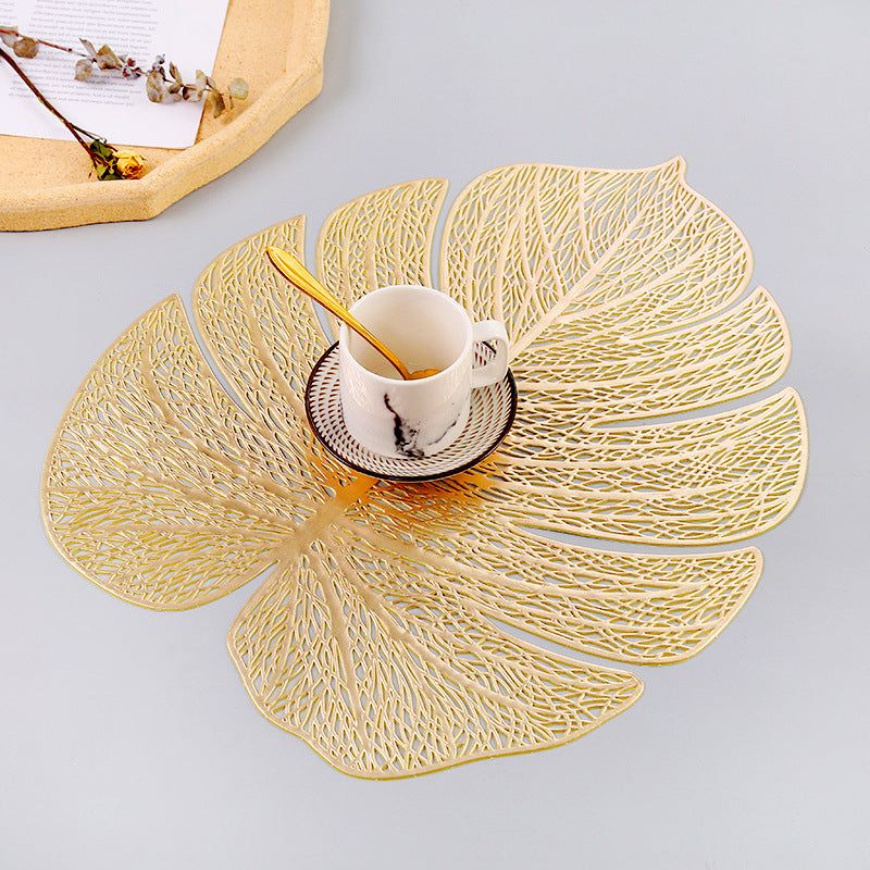 image-PVC Turtle Leaf Placemat - Silver 31x39cm Waterproof