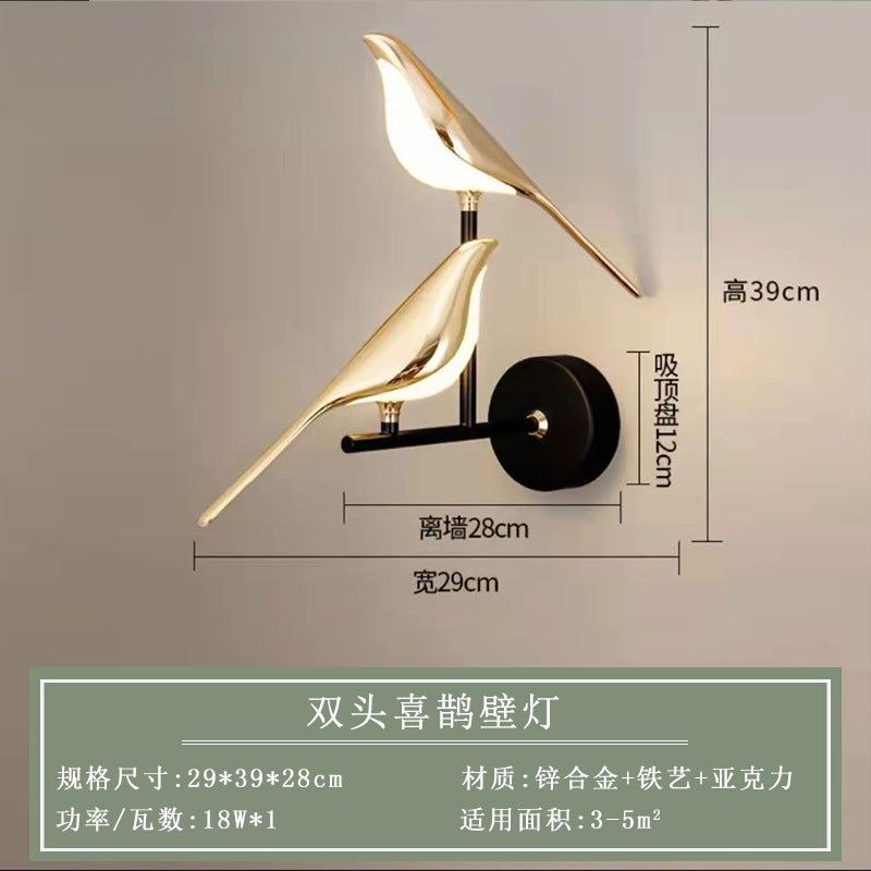 image-Leap Wall Lamp - Modern Nordic Bird Design LED