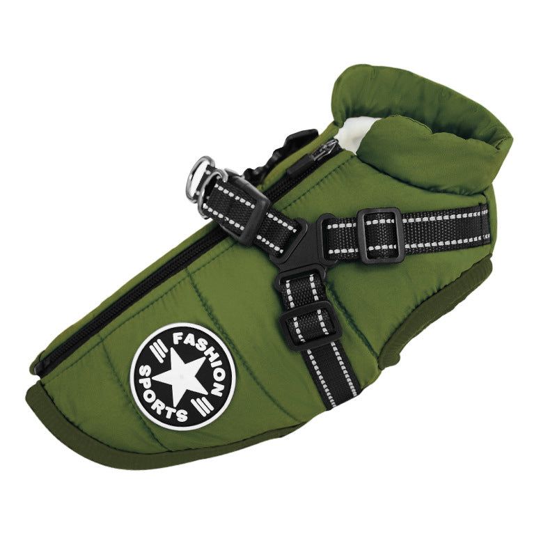image-Dog Harness Vest with Leash - Black Polyester S